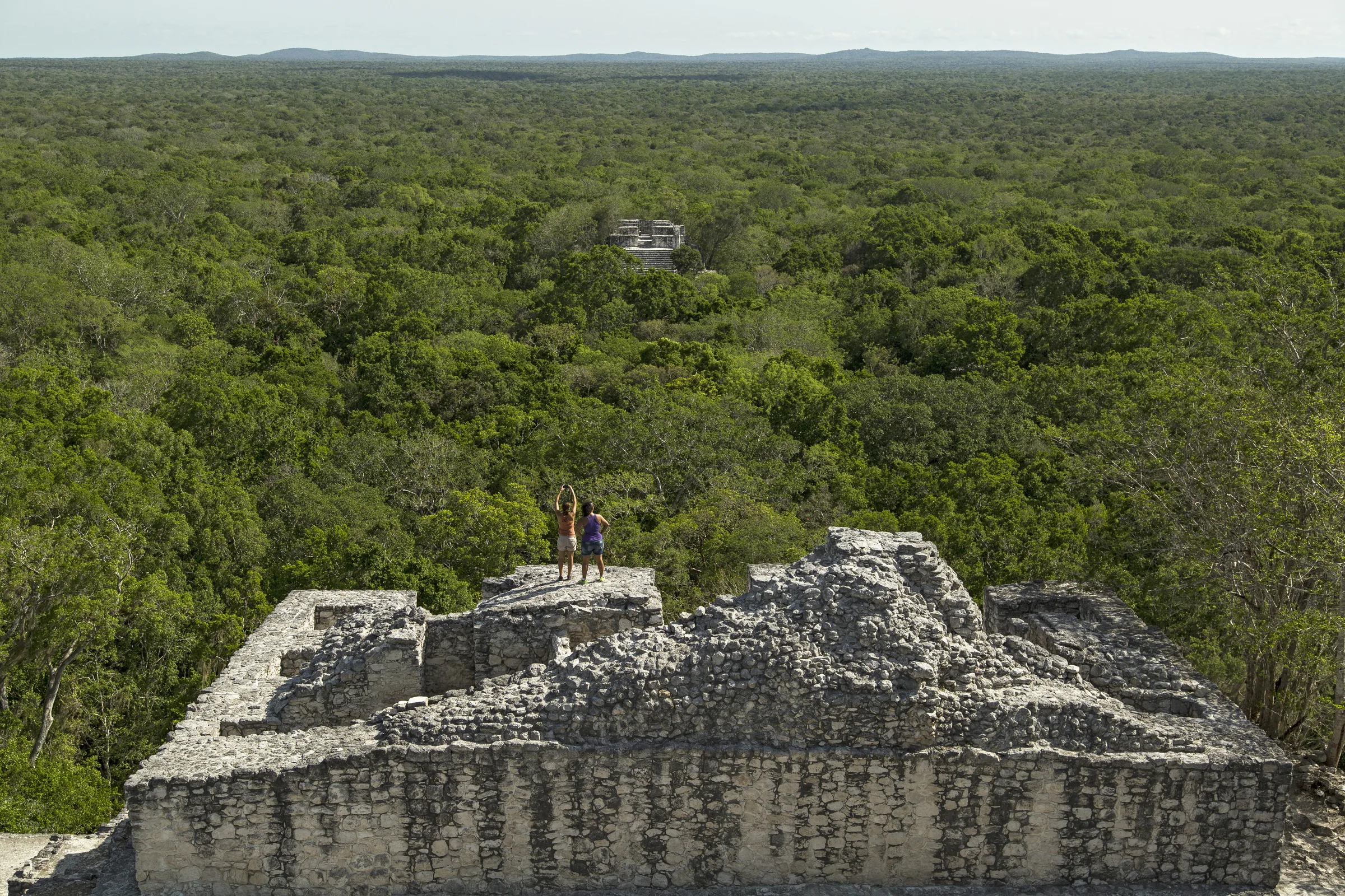 La Estructura II de Calakmul sobresale de la selva